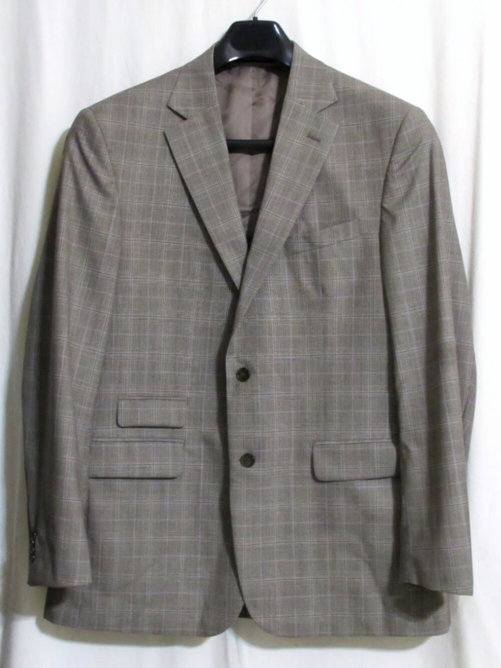 NEW Men's PAUL FREDRICK Brown Plaid Wool Jacket Sport Coat 44L 44 Long Orig $549